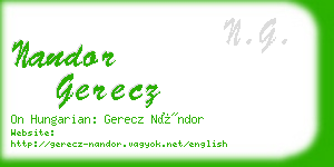 nandor gerecz business card